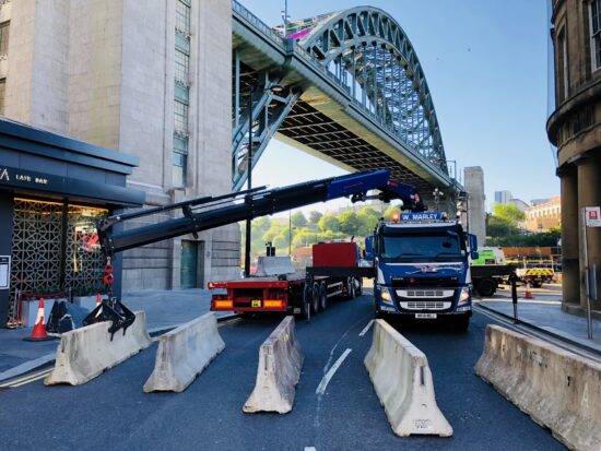 Tyne Bridge with Barriers Installed