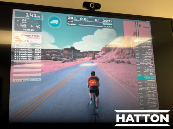 Photo of virtual bike ride screen