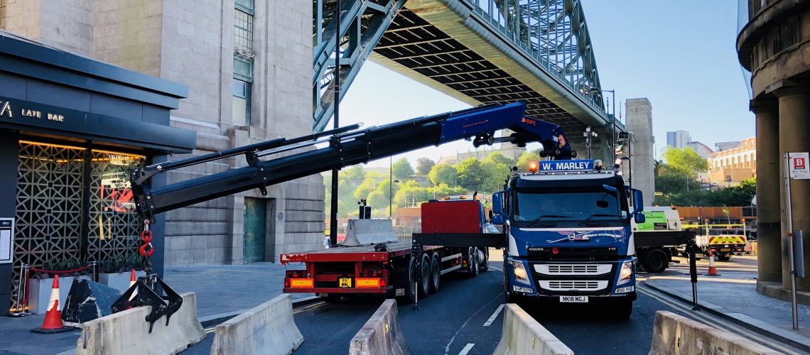 Tyne Bridge with Barriers Installed