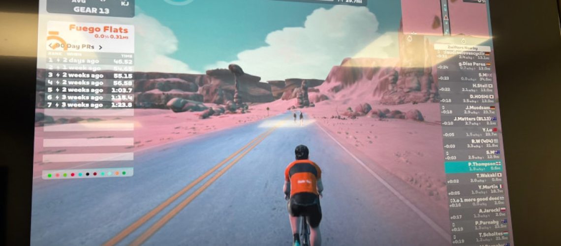 Photo of virtual bike ride screen